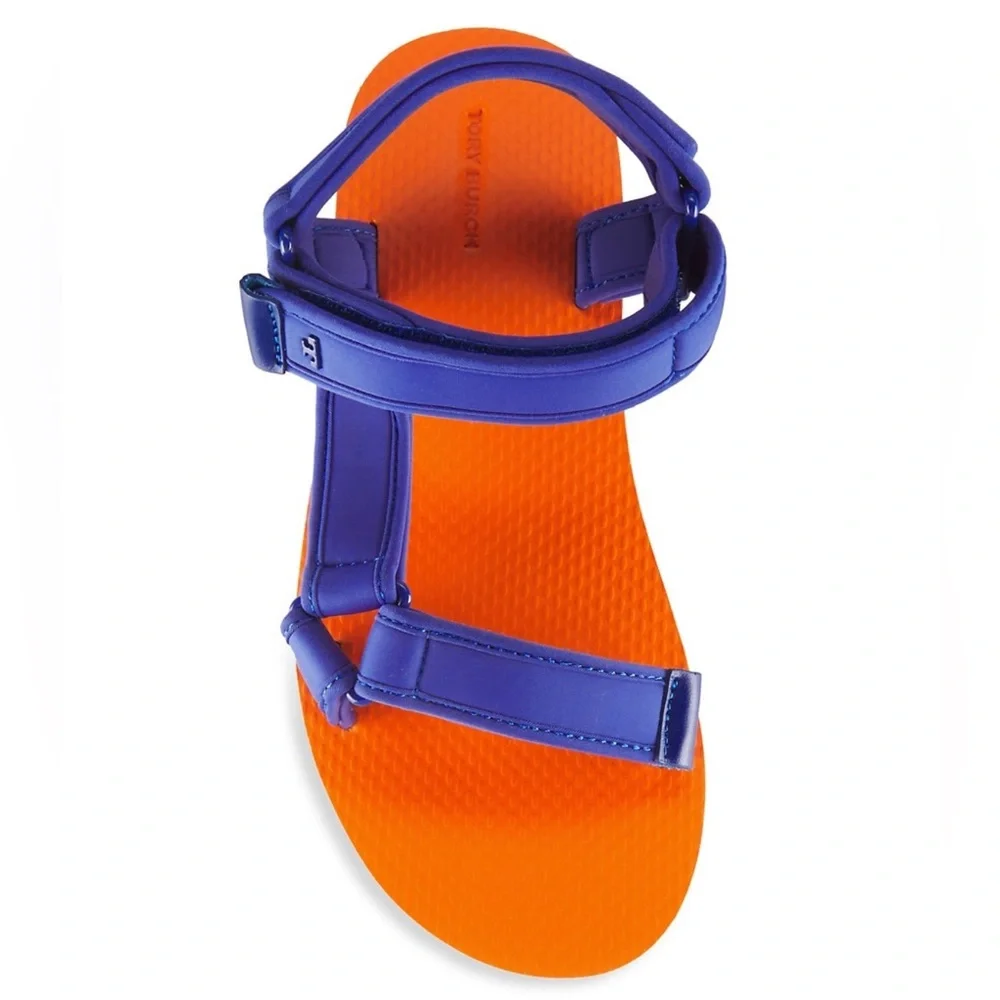 Tory Burch NWB Sport EVA STRAPPY SANDAL Perfect Navy / Chipotle Spice